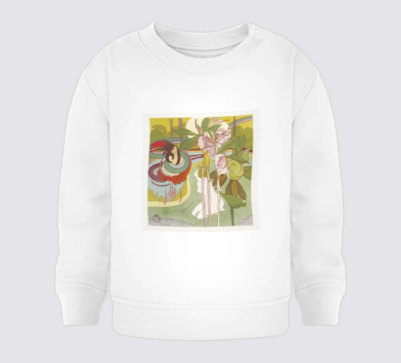 Georges de Feure - "Donna che ottiene una visione" Art Nouveau Botanico felpa neonato da NorwesClub