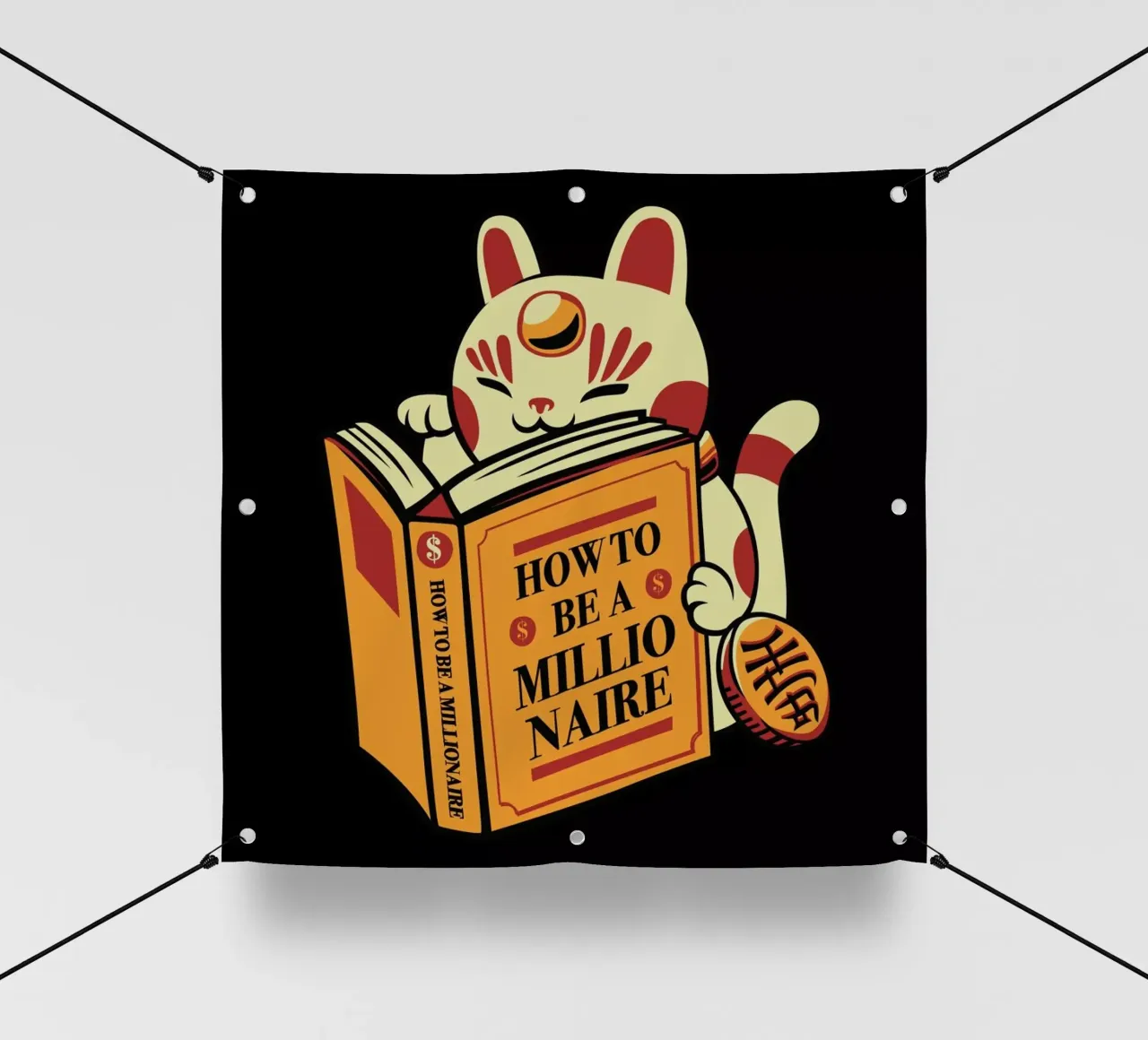 Maneki Neko How To Be A Millionaire telo in pvc da Tobe Fonseca