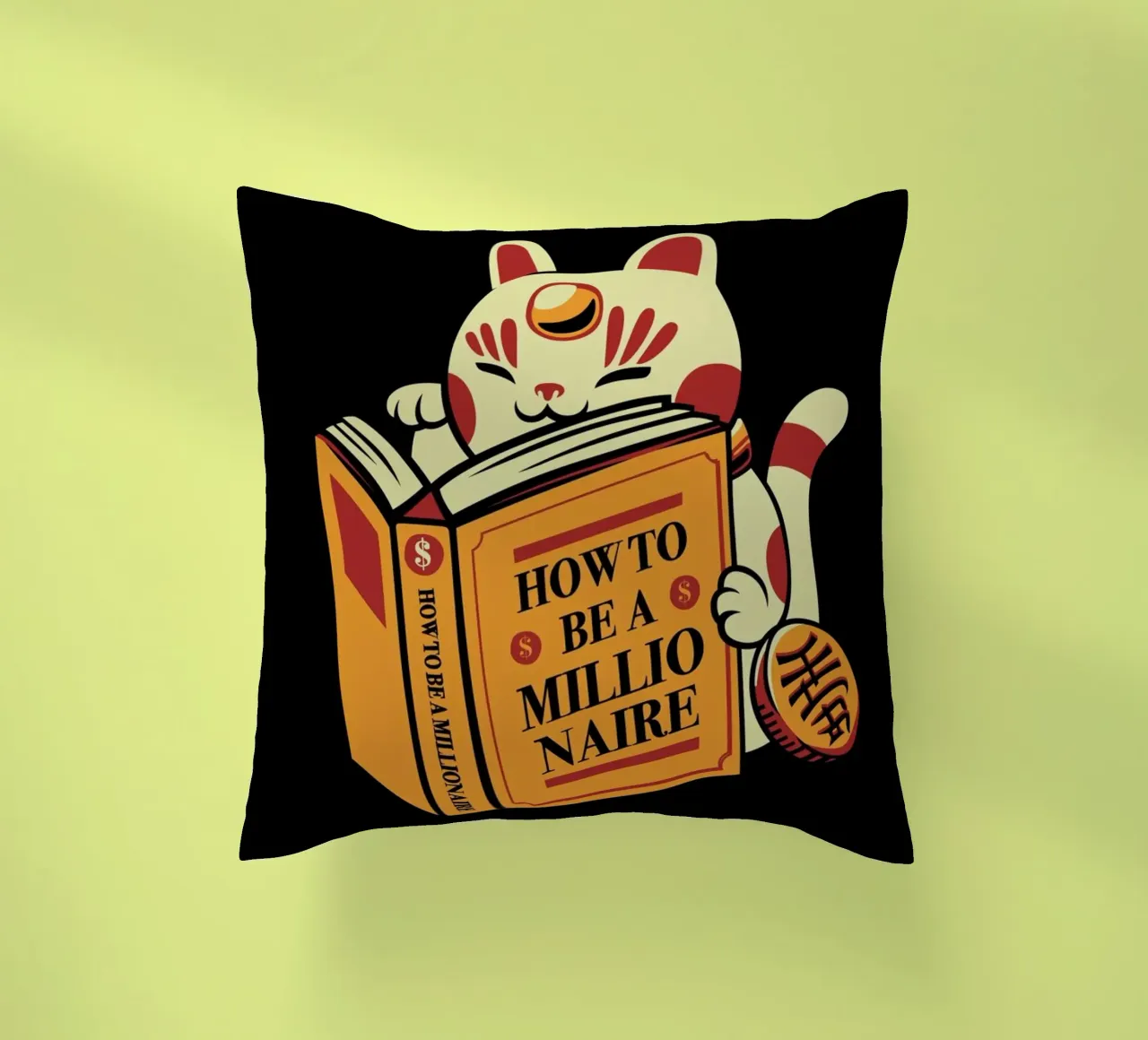 Maneki Neko How To Be A Millionaire cuscino da Tobe Fonseca