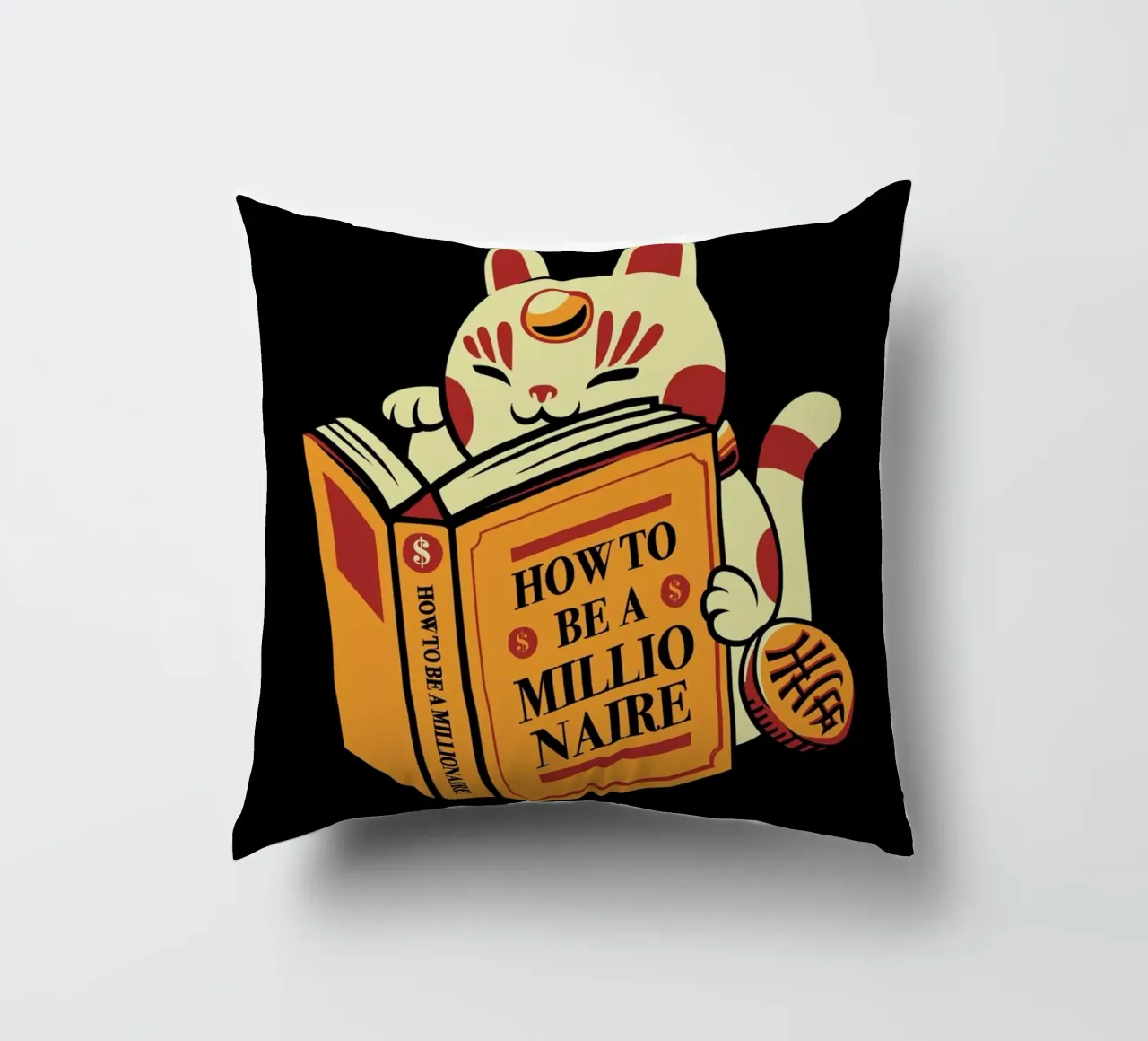 Maneki Neko How To Be A Millionaire cuscino da Tobe Fonseca