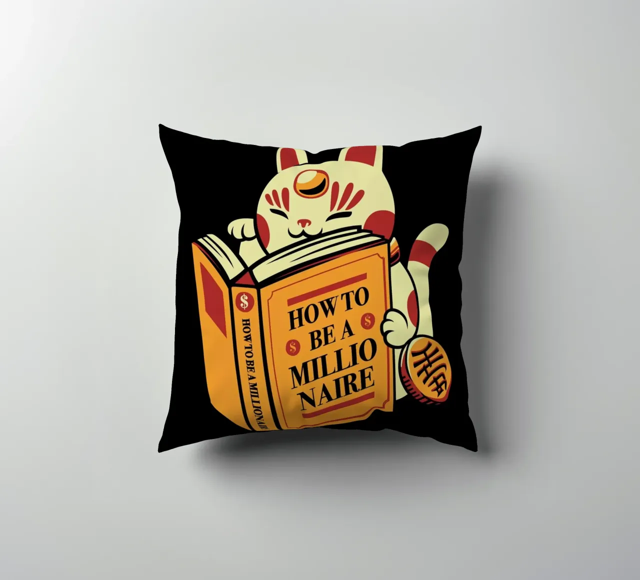 Maneki Neko How To Be A Millionaire cuscino da Tobe Fonseca