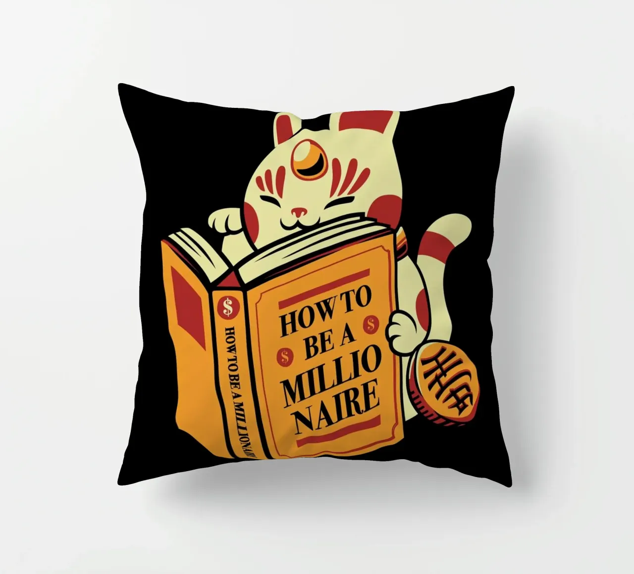 Maneki Neko How To Be A Millionaire cuscino da Tobe Fonseca