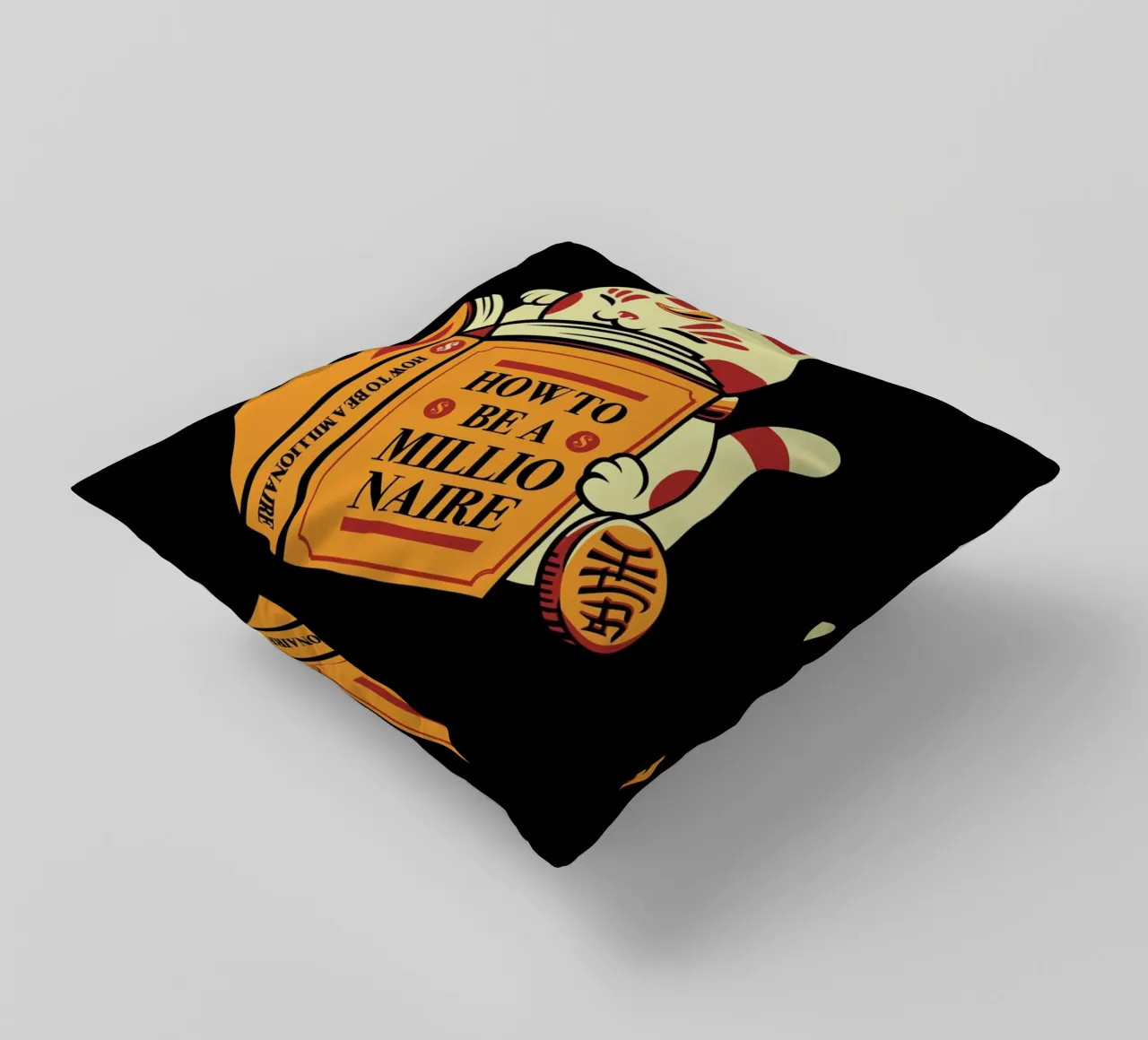 Maneki Neko How To Be A Millionaire cuscino da Tobe Fonseca