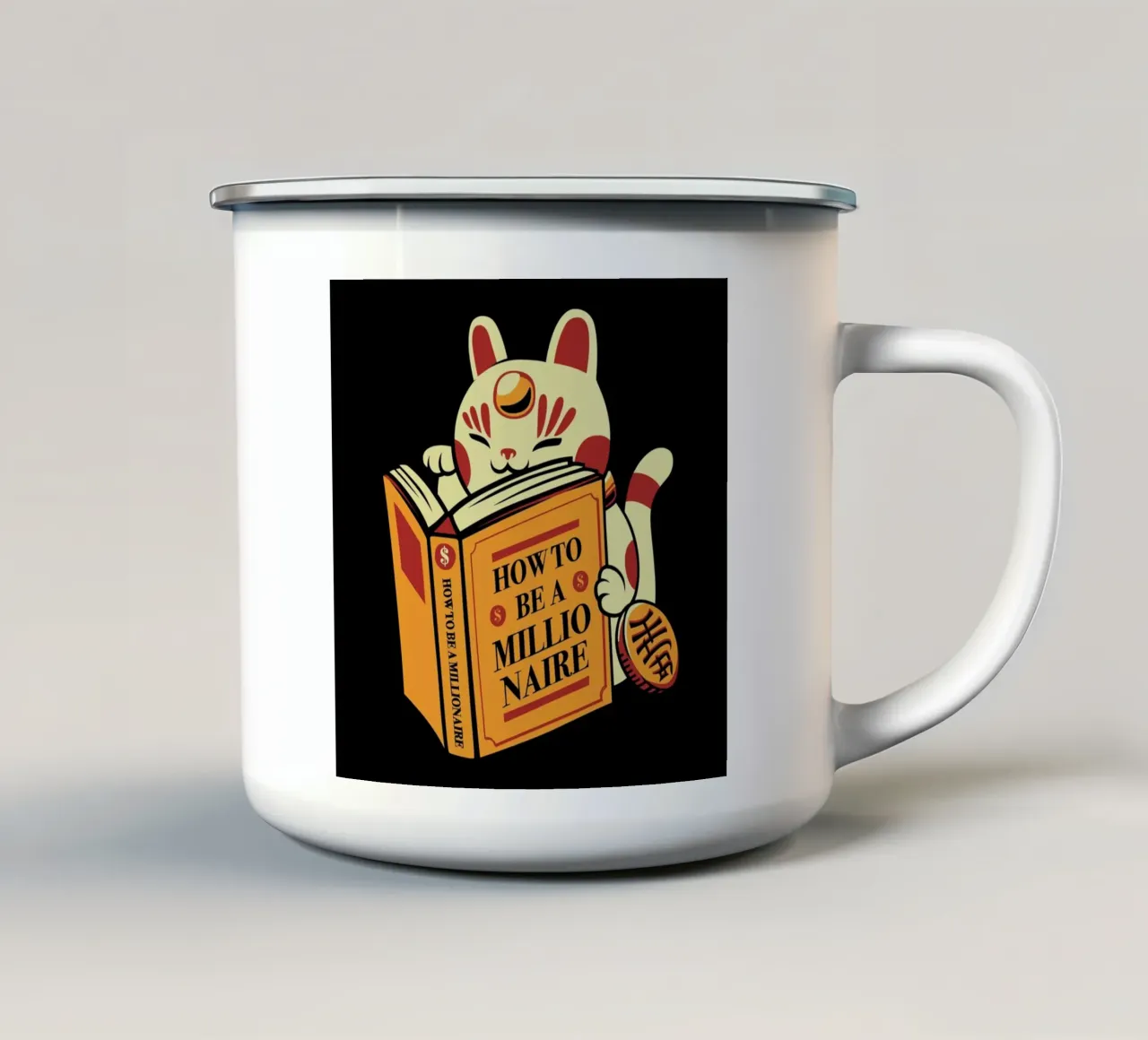 Maneki Neko How To Be A Millionaire tazza in smalto da Tobe Fonseca