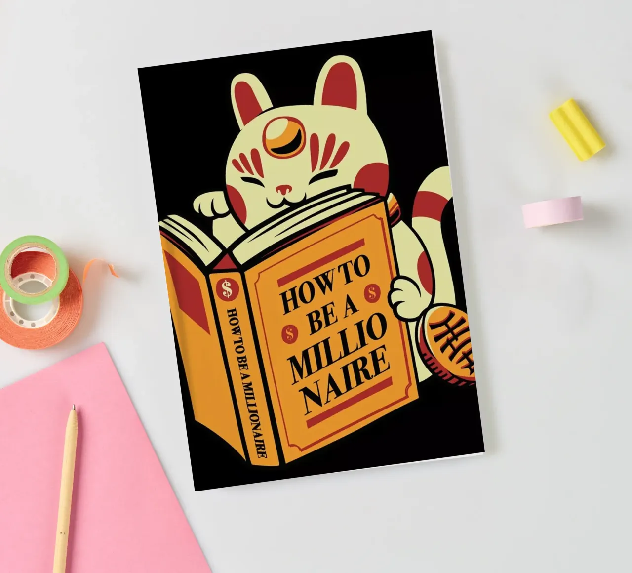 Maneki Neko How To Be A Millionaire notebook by Tobe Fonseca
