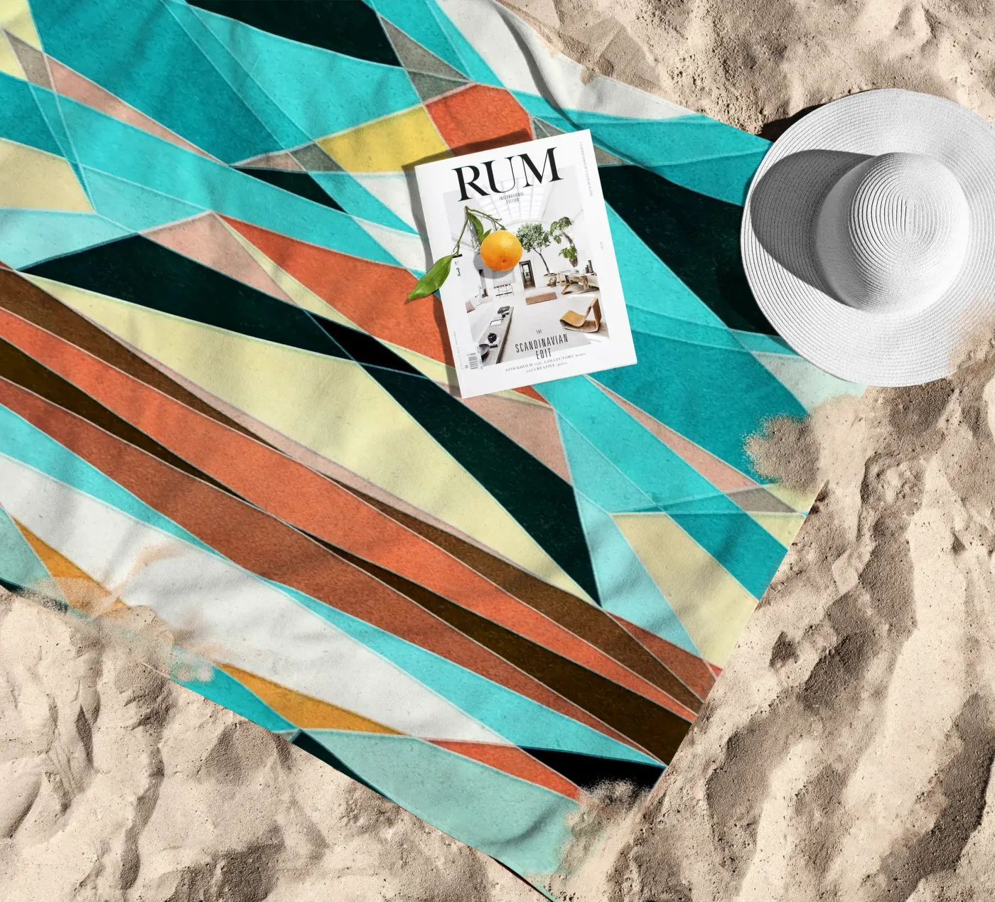 Abstract Geometric Pattern beach towel by Abstract Joy