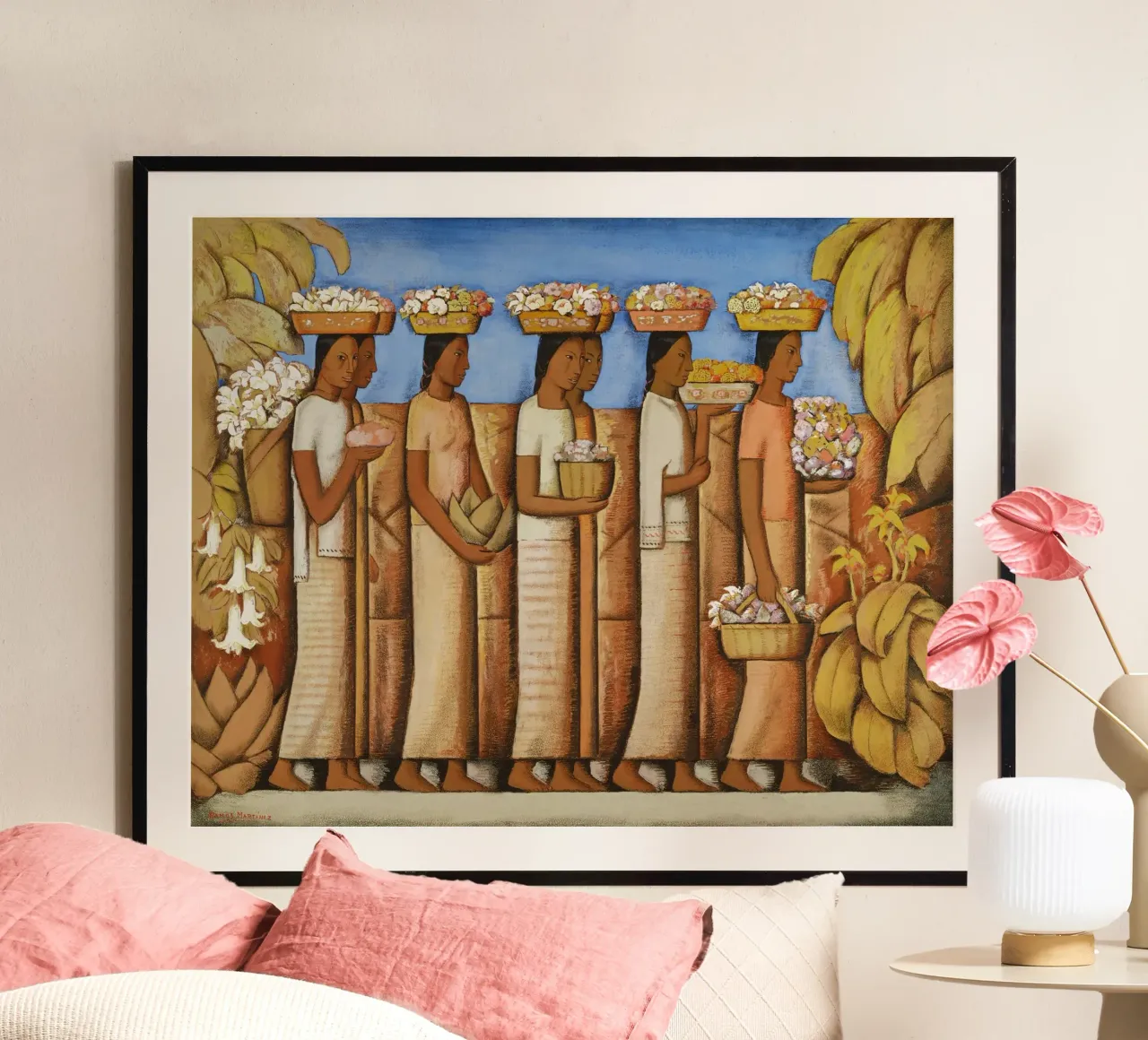 Alfredo Ramos Martínez - "I venditori di fiori" Messicano moderno carta hahnemühle da NorwesClub