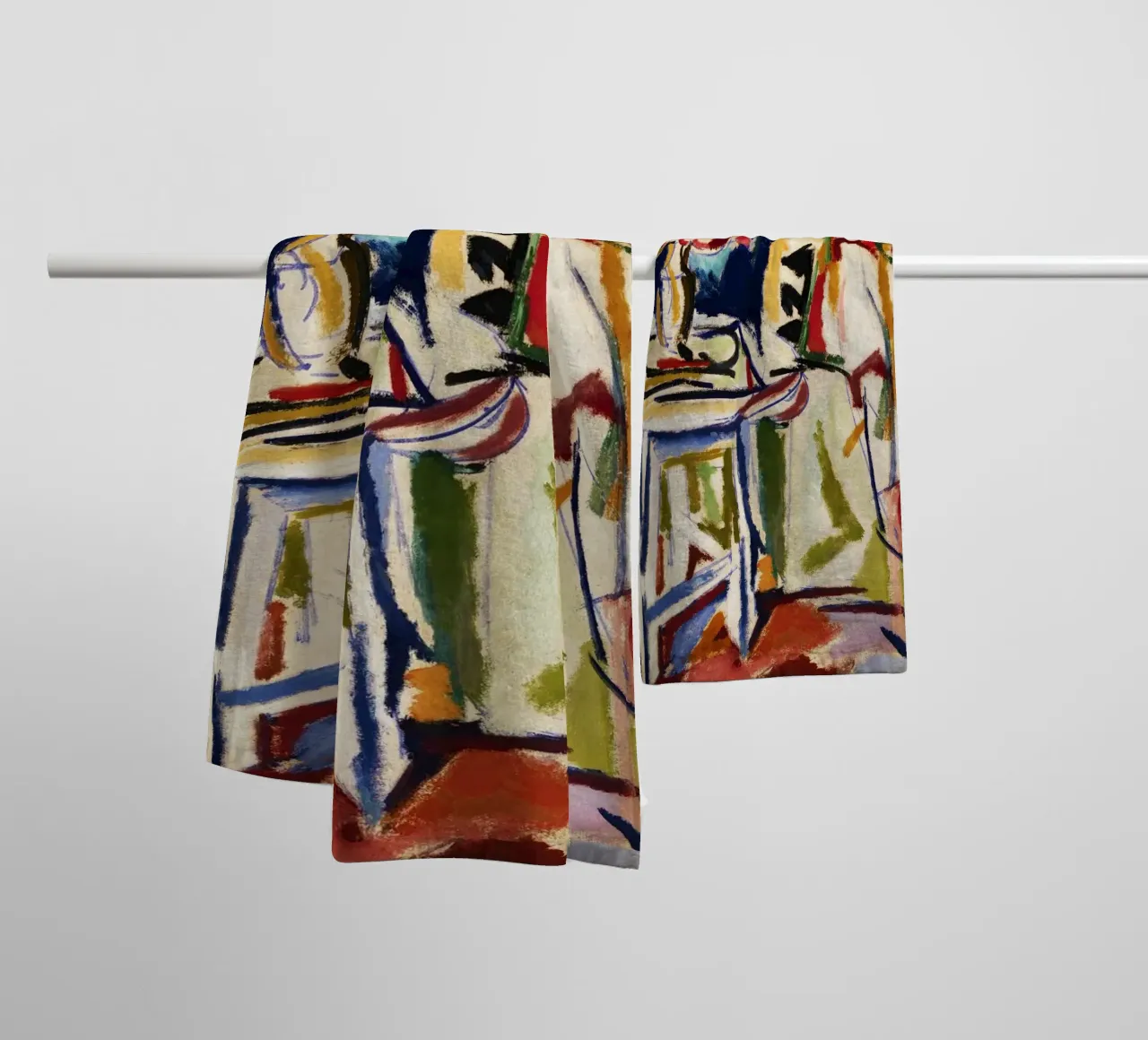 Henry Lyman Sayen - Nature morte intérieure abstraite - Moderniste serviette de bain de NorwesClub