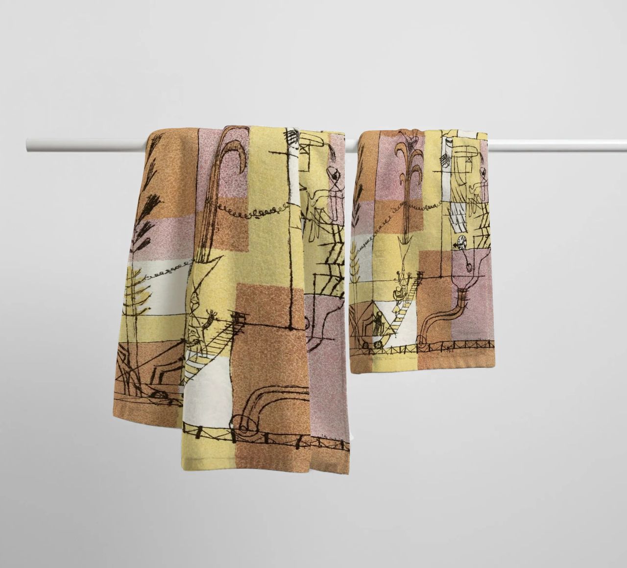Paul Klee Hoffmann Abstract Art Print - Surrealism & Bauhaus towel by NorwesClub
