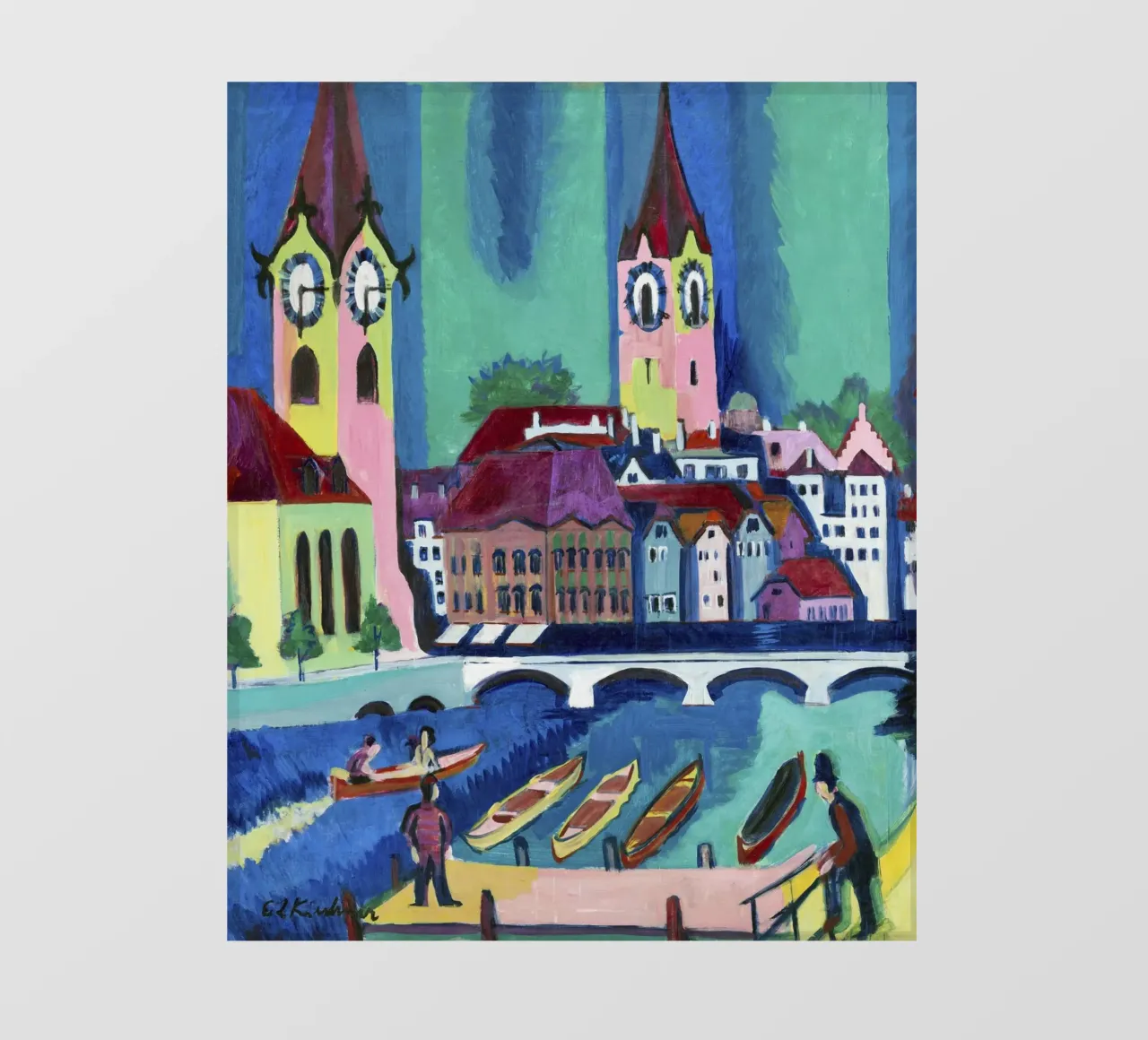 Kirchner Zurich Cityscape - Expressionism & Urban Life Print pvc cover by NorwesClub