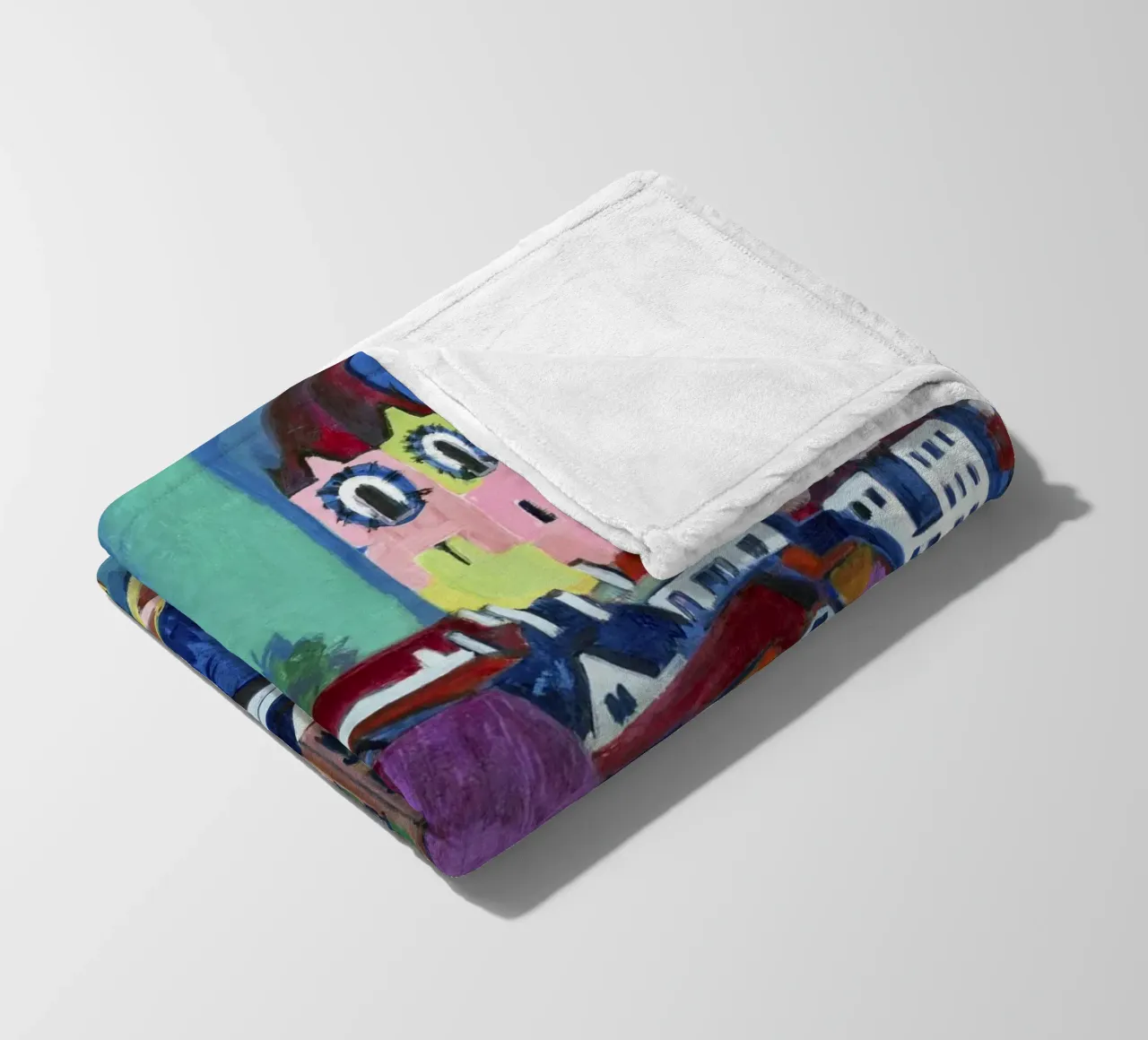 Kirchner Zurich Cityscape - Expressionism & Urban Life Print fleece blanket by NorwesClub