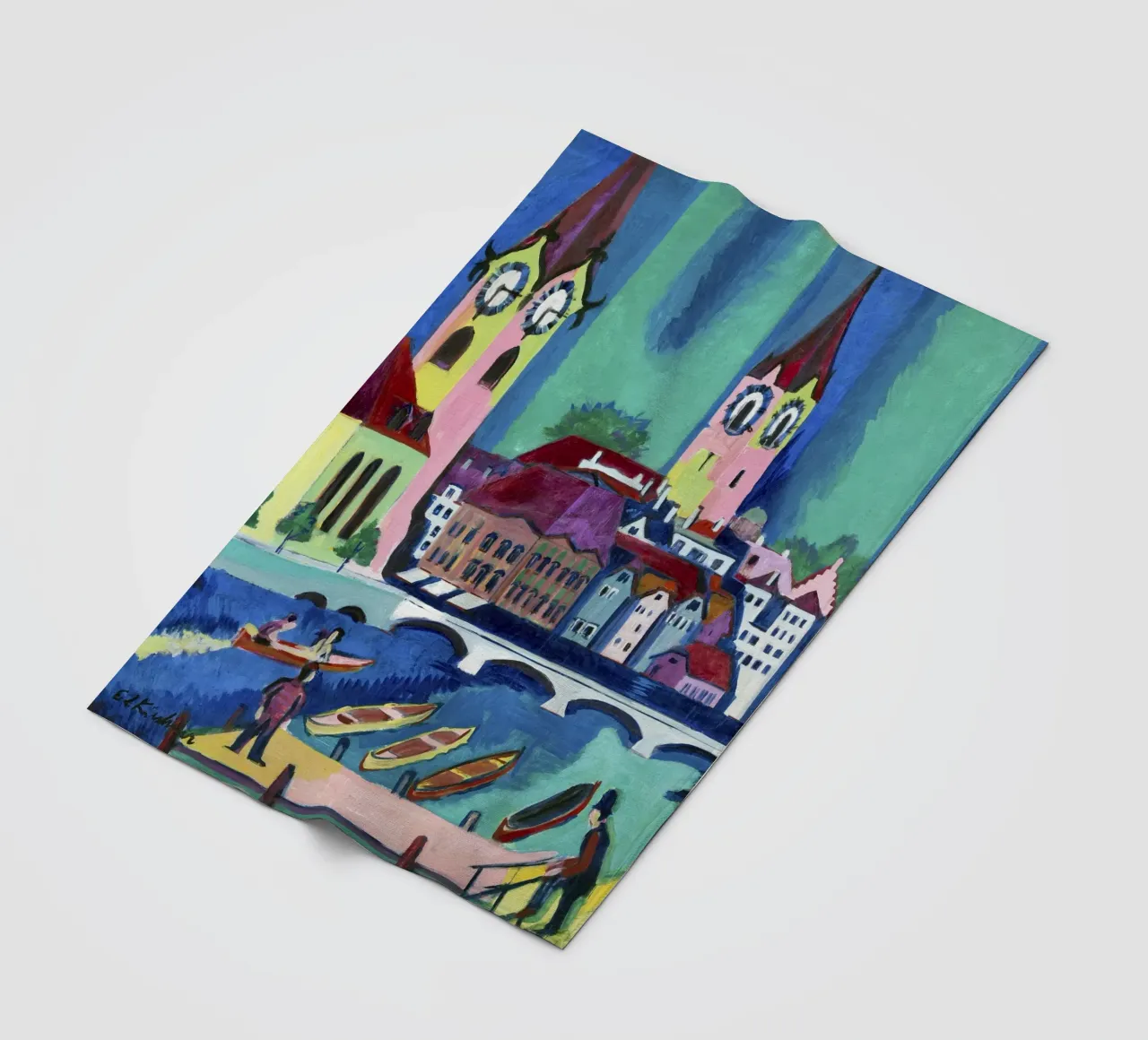 Kirchner Zurich Cityscape - Expressionism & Urban Life Print fleece blanket by NorwesClub