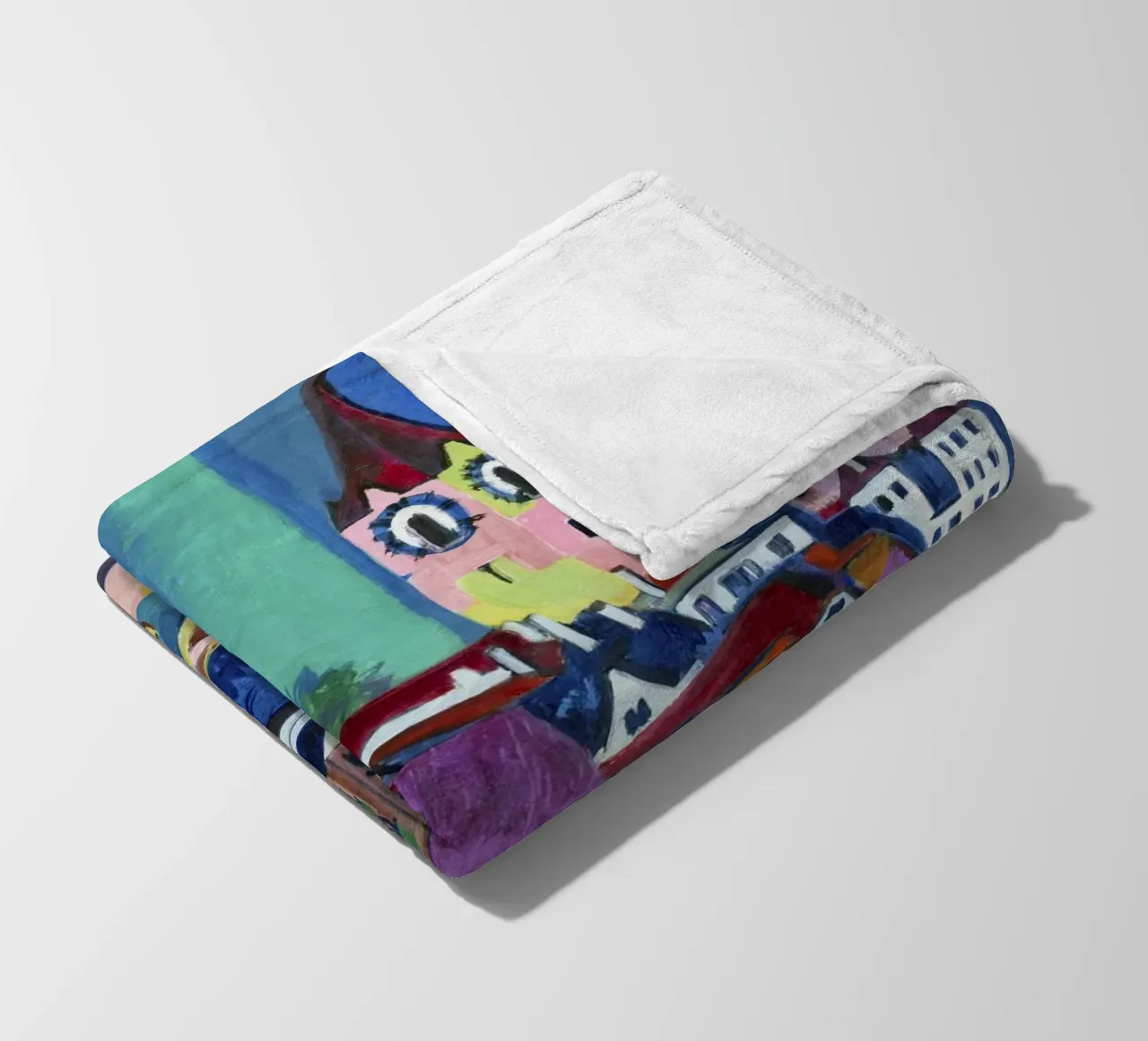 Kirchner Zurich Cityscape - Expressionism & Urban Life Print fleece blanket by NorwesClub