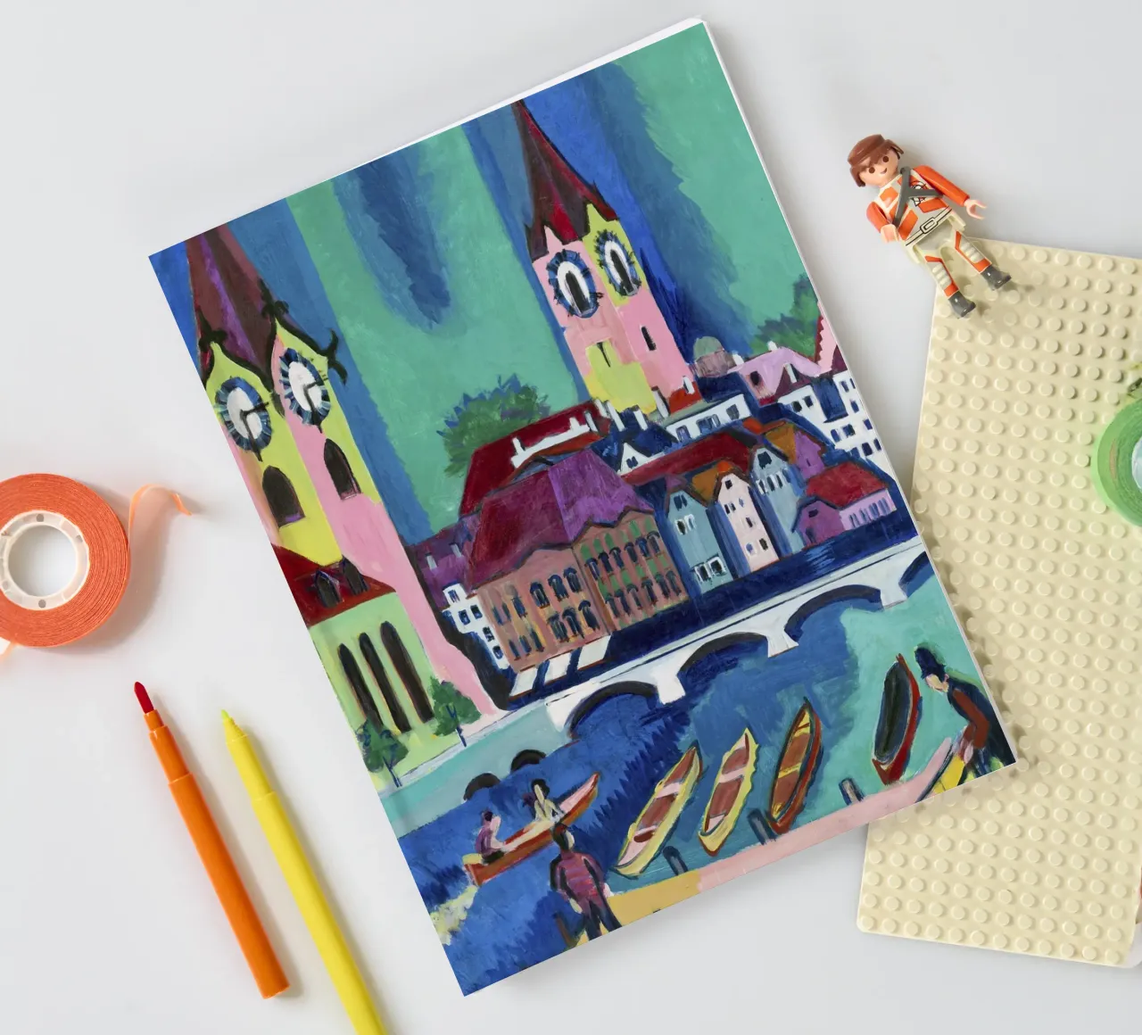 Kirchner Zurich Cityscape - Expressionism & Urban Life Print notebook by NorwesClub