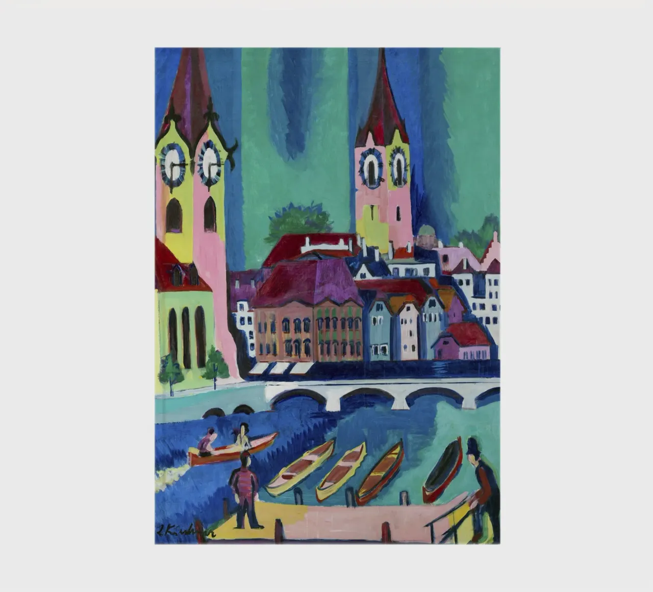 Kirchner Zurich Cityscape - Expressionism & Urban Life Print notebook by NorwesClub