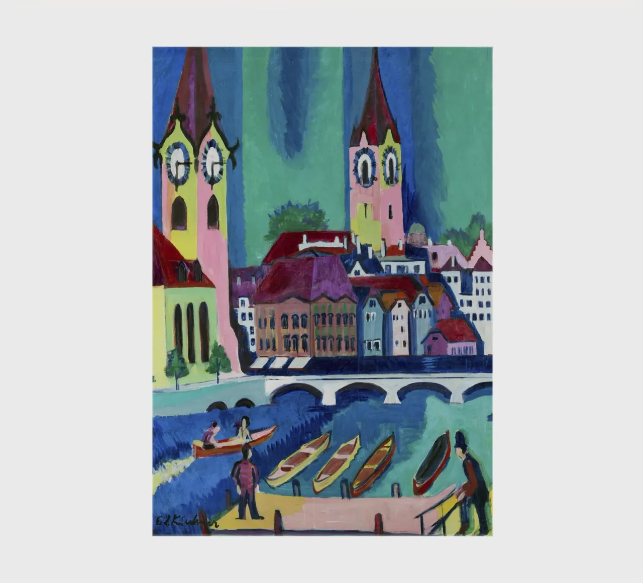Kirchner Zurich Cityscape - Expressionism & Urban Life Print notebook by NorwesClub