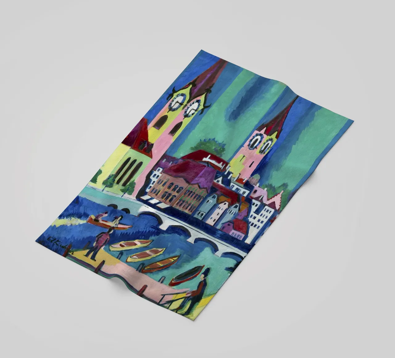 Kirchner Zürich Stadsgezicht - Expressionisme & Stedelijk Leven Print strandhanddoek van NorwesClub
