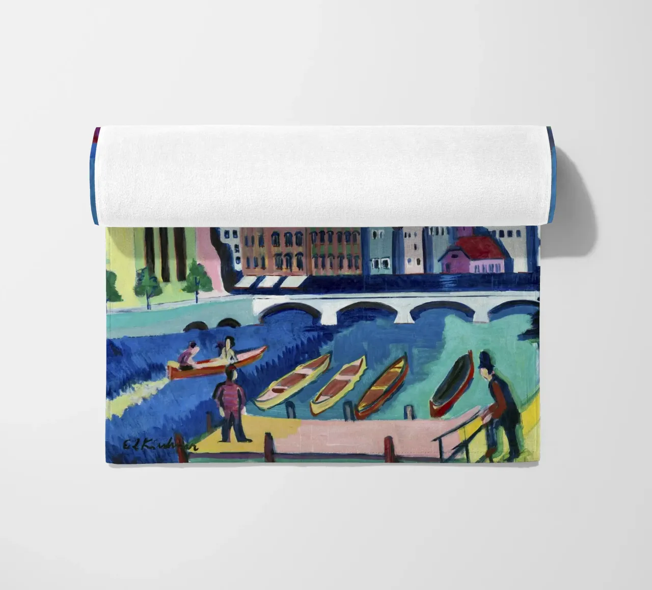 Kirchner Zürich Stadsgezicht - Expressionisme & Stedelijk Leven Print strandhanddoek van NorwesClub
