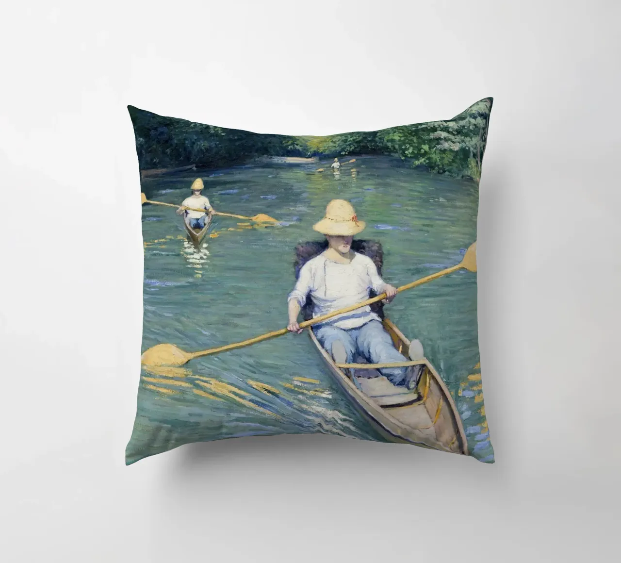 Gustave Caillebotte "Skiffs" - Impressionism & Leisure Art P cuscino da NorwesClub