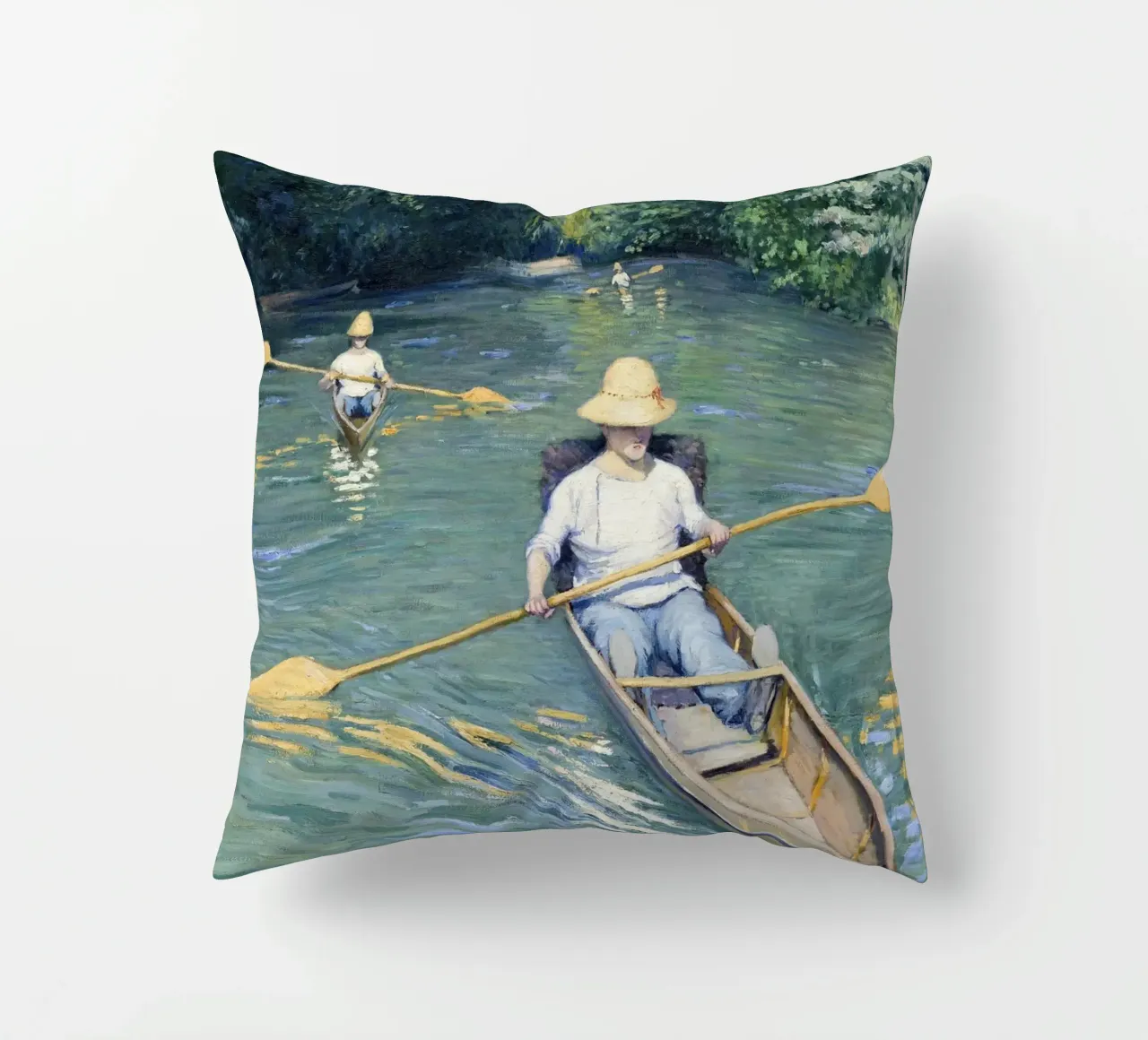 Gustave Caillebotte "Skiffs" - Impressionism & Leisure Art P cuscino da NorwesClub