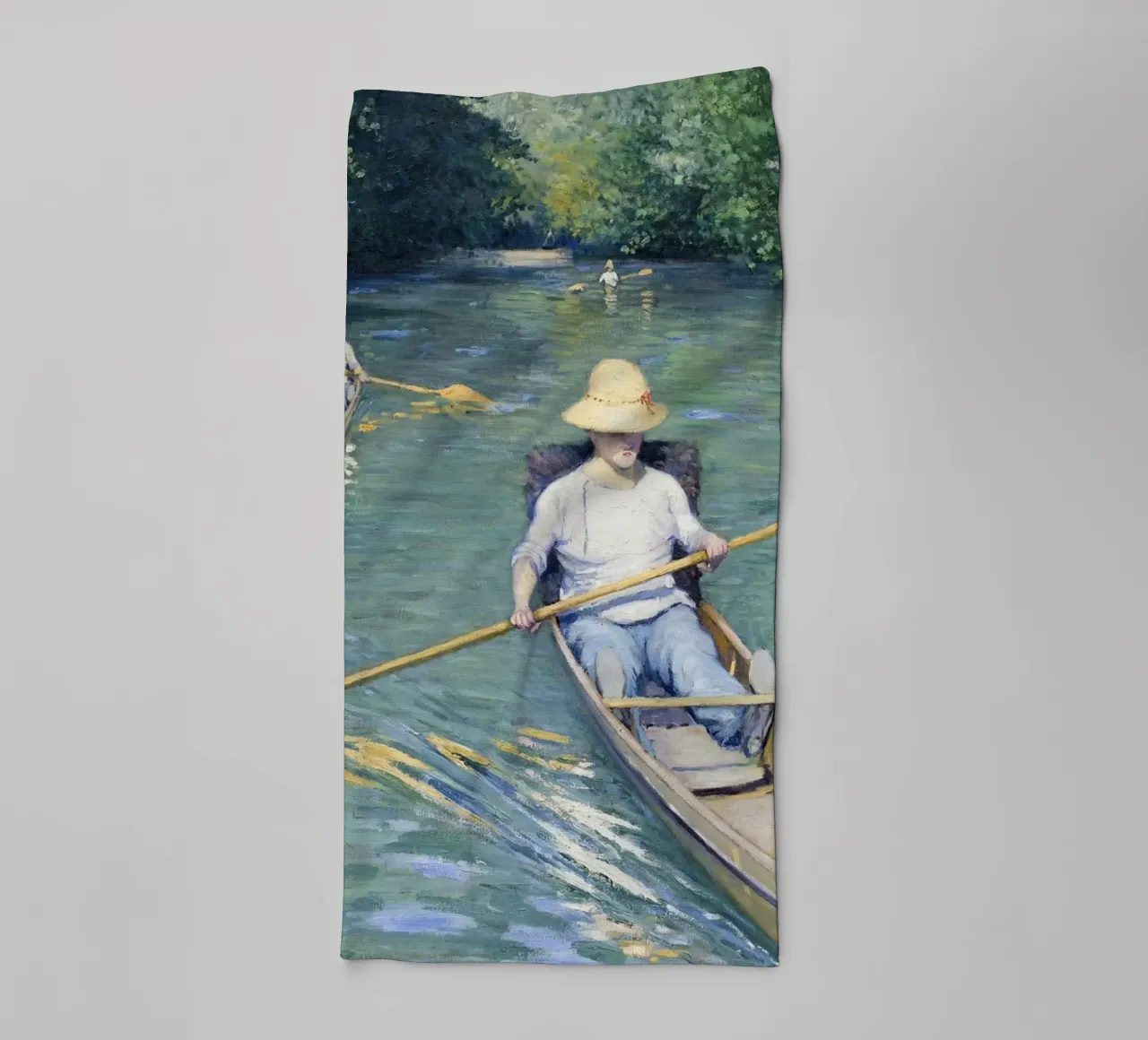 Gustave Caillebotte "Skiffs" - Impressionism & Leisure Art P asciugamano da bagno da NorwesClub