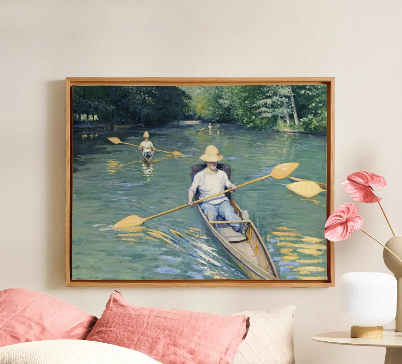 Gustave Caillebotte "Skiffs" - Impressionism & Leisure Art P tela con Cornice a cassetta da NorwesClub