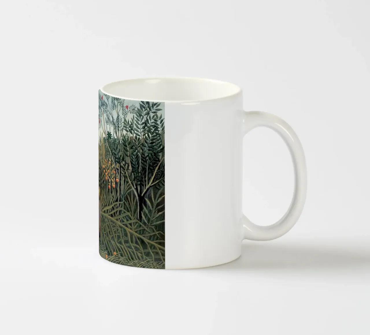 Henri Rousseau "Tijger & Buffel" - Naïeve Kunst Jungle Print keramische mok van NorwesClub
