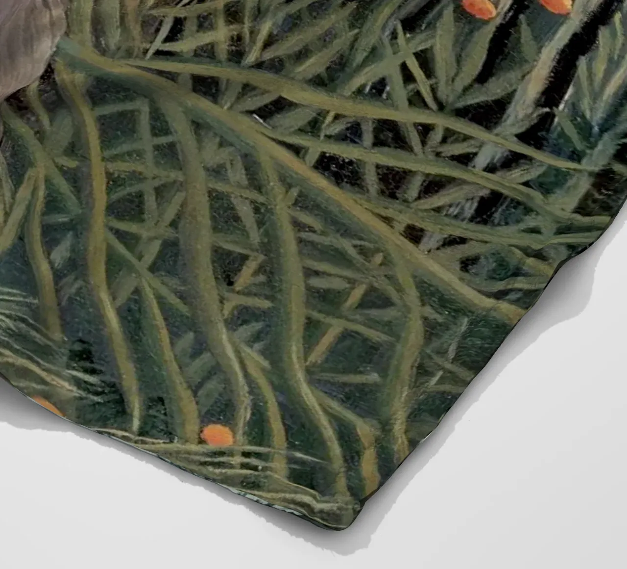 Henri Rousseau "Tiger & Buffalo" - Naïve Art Jungle Print fleece blanket by NorwesClub