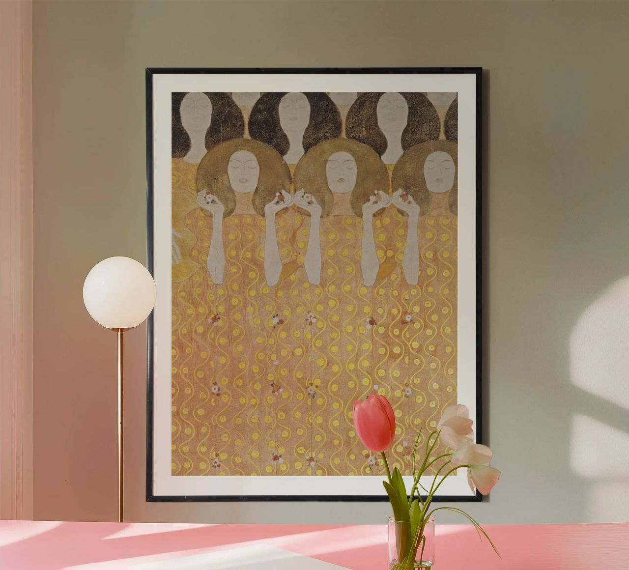 Gustav Klimt: Beethoven Frieze - Angelic Art Nouveau Serenit poster by NorwesClub