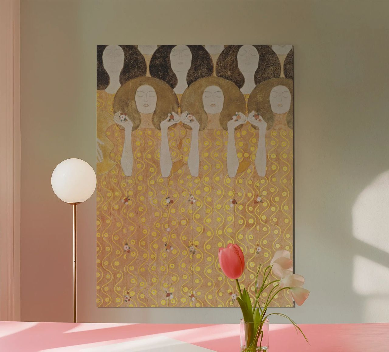 Gustav Klimt: Beethoven Frieze - Angelic Art Nouveau Serenit poster by NorwesClub
