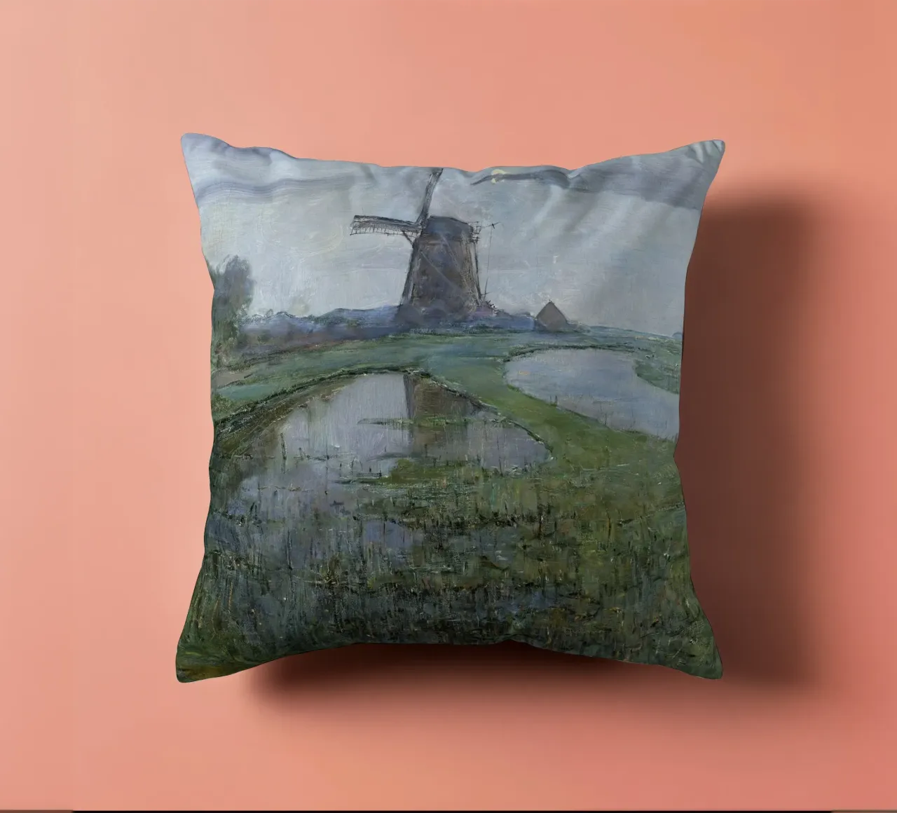 Piet Mondrian: East Mutual Mill - Terreni olandesi del primo modernismo cuscino da NorwesClub
