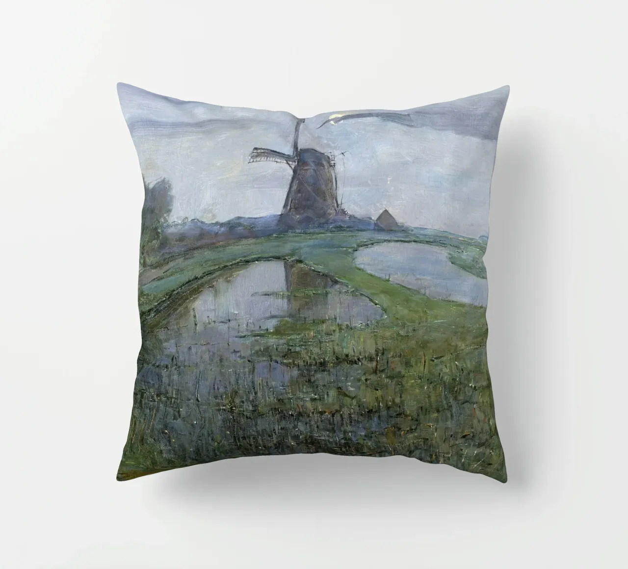 Piet Mondrian: East Mutual Mill - Terreni olandesi del primo modernismo cuscino da NorwesClub