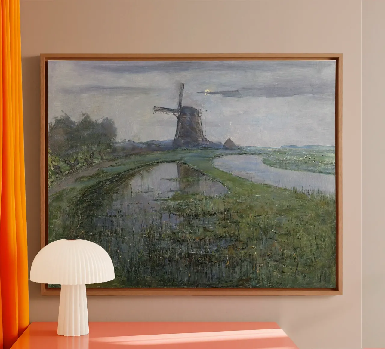 Piet Mondrian: Oostzijdse Mill - Early Modernist Dutch Lands canvas van NorwesClub