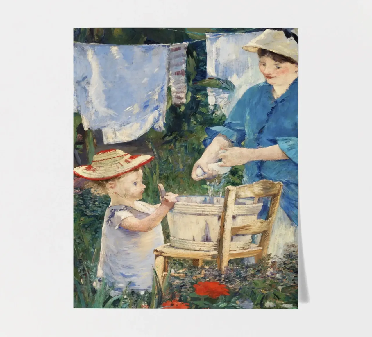 Édouard Manet: "Laundry" - Impressionist Daily Life Scene Po sticker sheet by NorwesClub