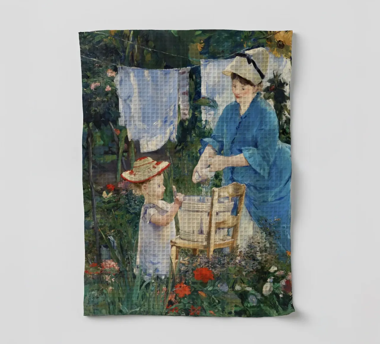 Édouard Manet : "Lessive" - Scène de vie quotidienne impressionniste Po torchon de NorwesClub
