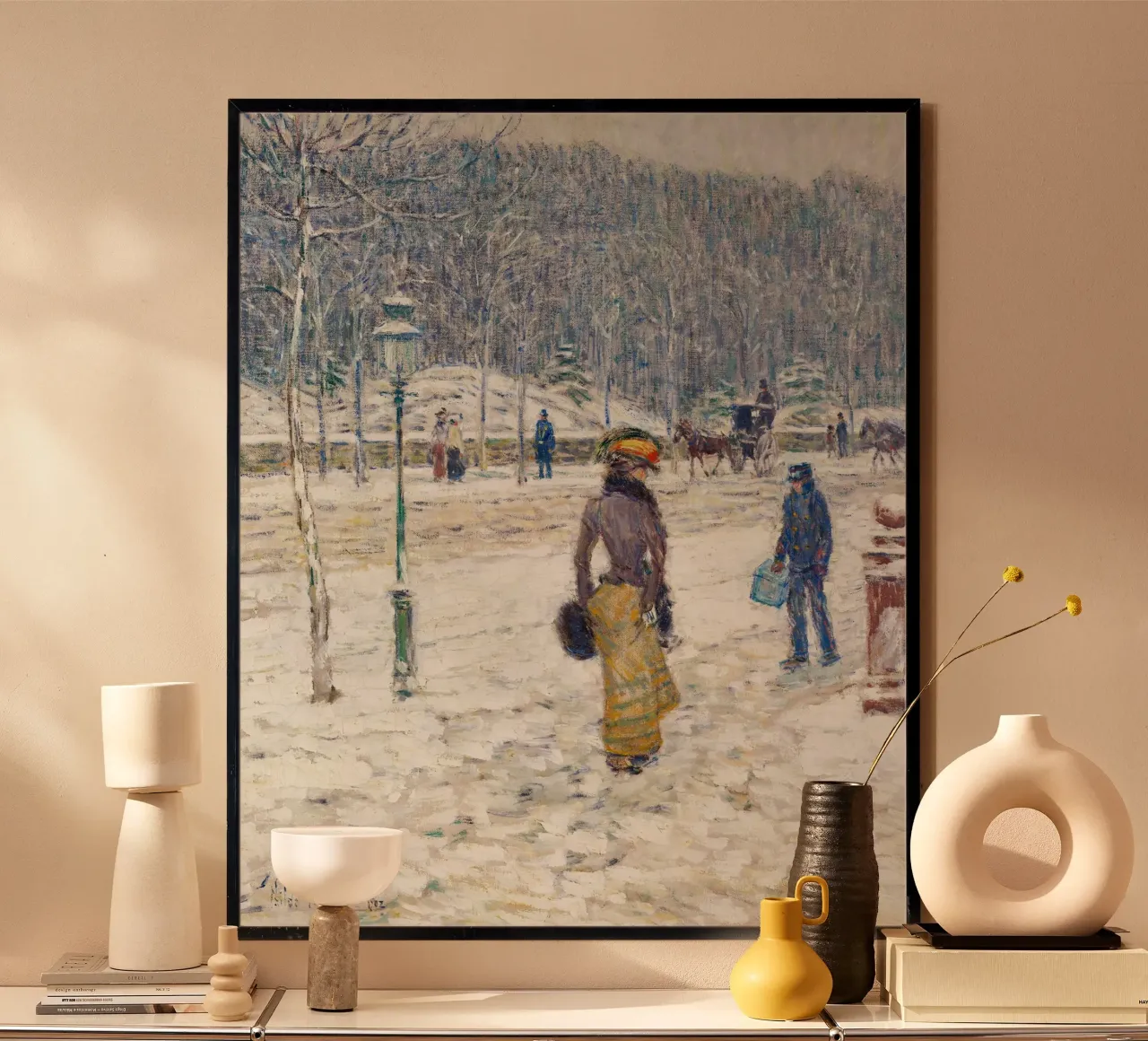 Gustave Caillebotte: Boulevard d'inverno - Impressionisti parigini poster con telaio in plastica da NorwesClub