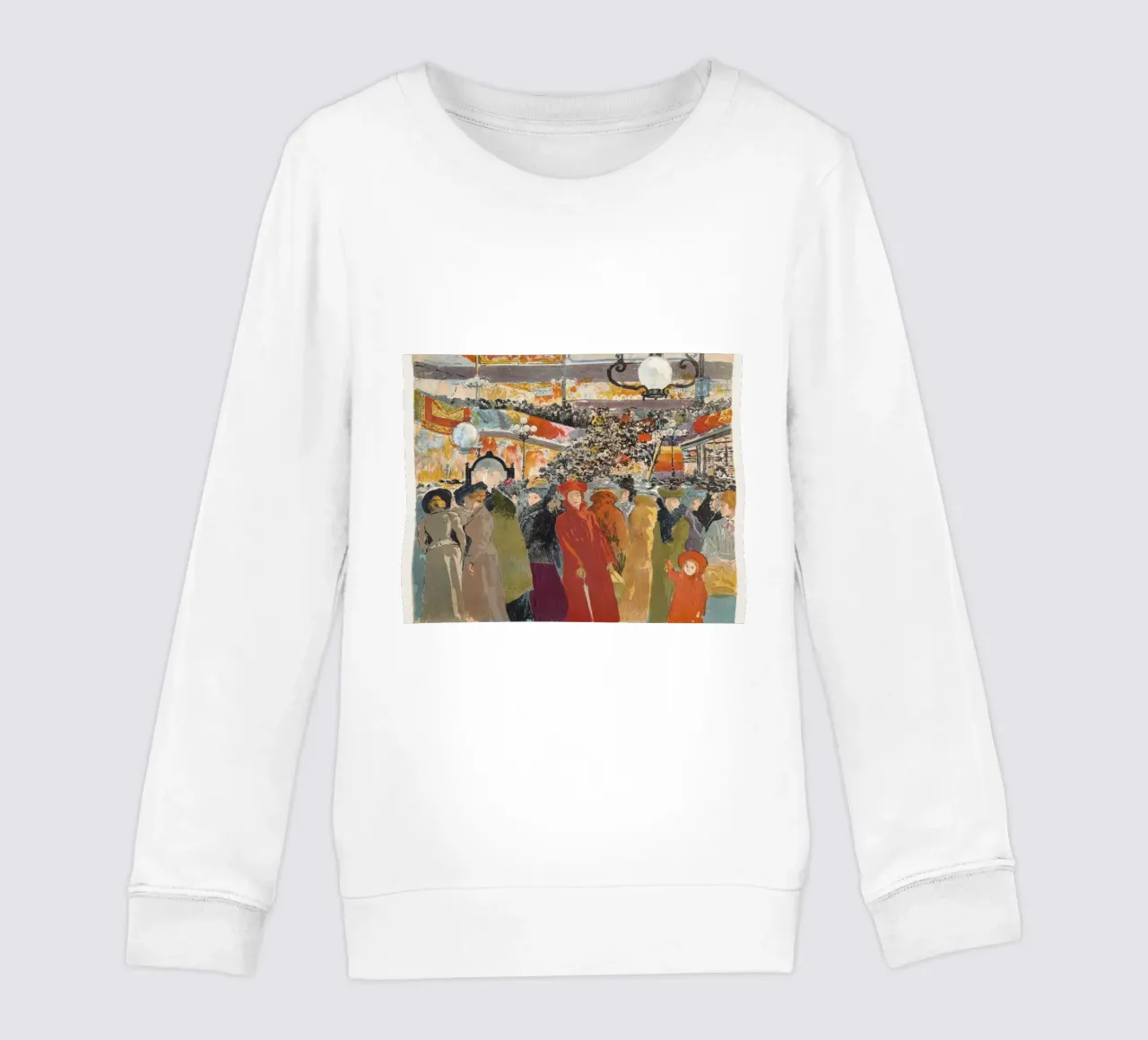 Alexandre Lunois - Parisian Crowd Impressionism | Vintage Ma kids sweatshirt by NorwesClub