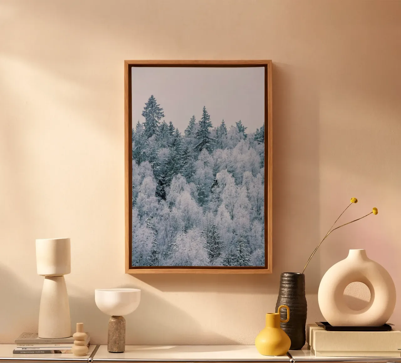 Frosted Firs tela con Cornice a cassetta da METROPOLIS