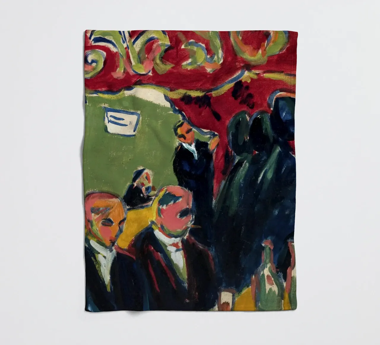 Kirchner - Scena di taverna espressionista | Vita notturna d'arte moderna coperta in pile da NorwesClub