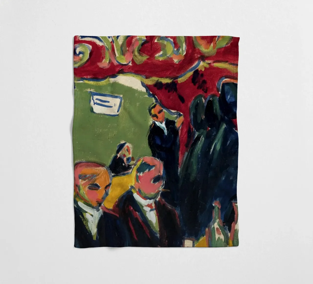 Kirchner - Scena di taverna espressionista | Vita notturna d'arte moderna coperta in pile da NorwesClub