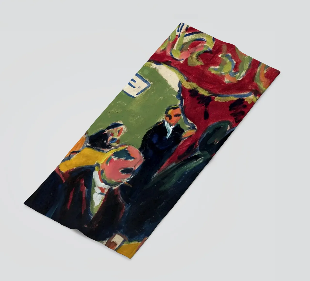 Kirchner - Scena di taverna espressionista | Vita notturna d'arte moderna telo mare da NorwesClub