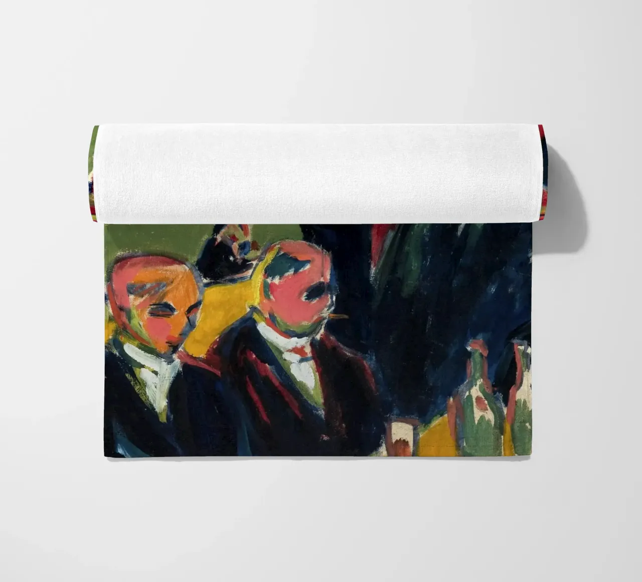 Kirchner - Scena di taverna espressionista | Vita notturna d'arte moderna telo mare da NorwesClub