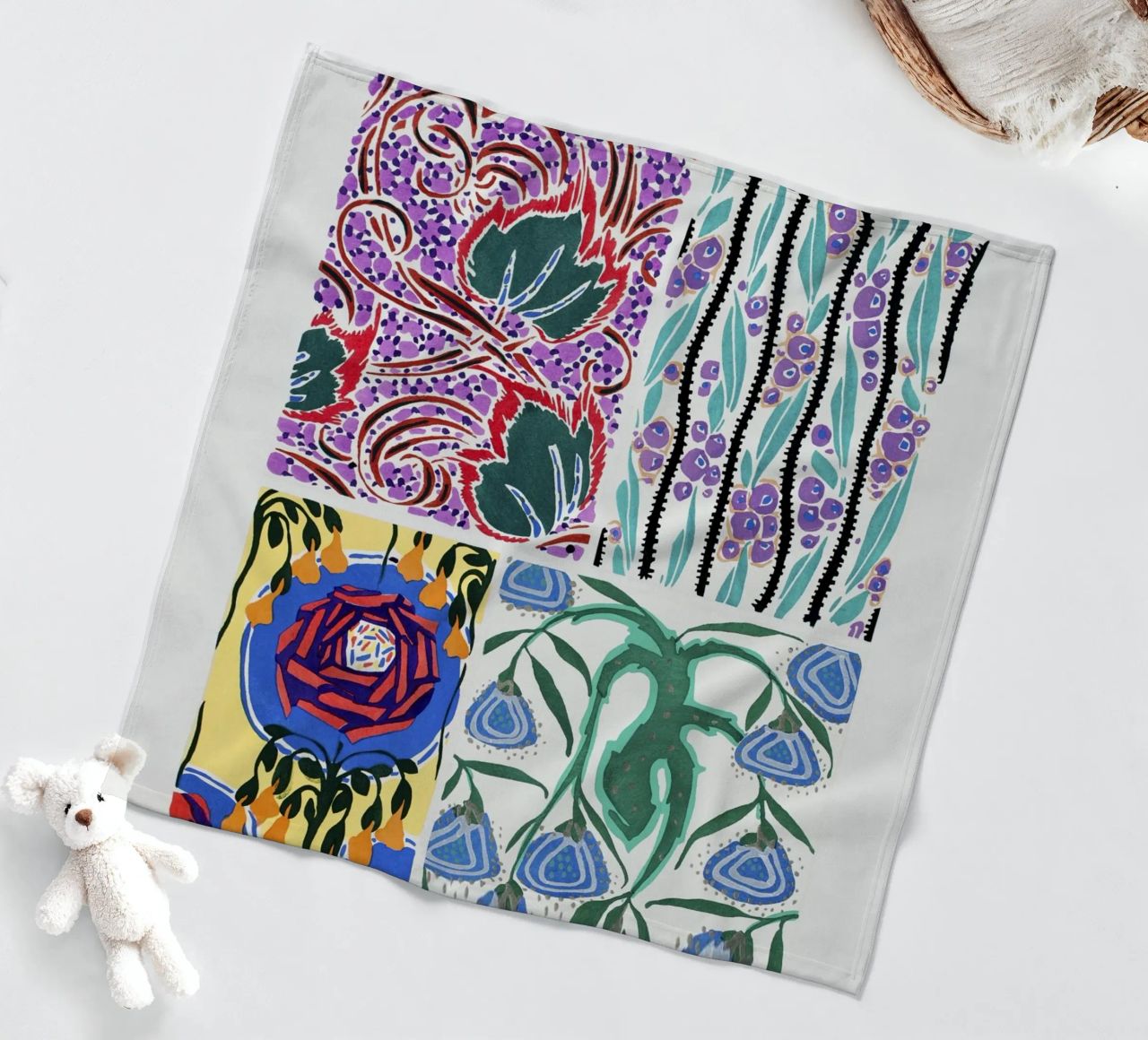 Séguy - Motivi floreali Art Nouveau | Botanici decorativi coperta in pile da NorwesClub