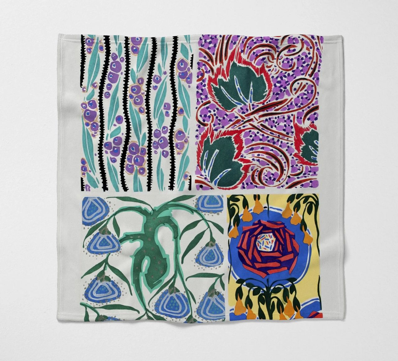 Séguy - Motivi floreali Art Nouveau | Botanici decorativi coperta in pile da NorwesClub