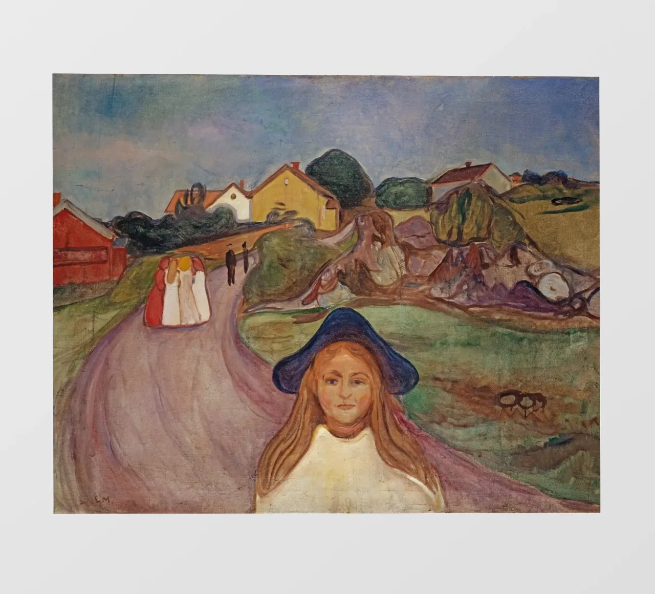 Edvard Munch - Strada espressionista verso Aasgaardstrand | Emotio telo in pvc da NorwesClub