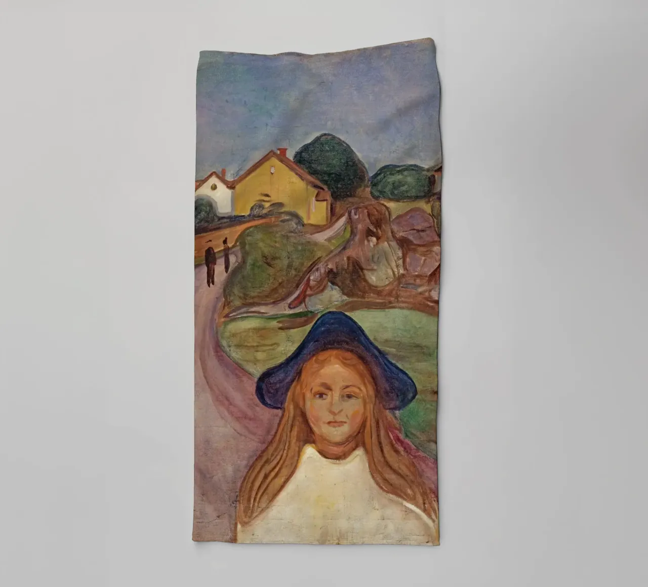 Edvard Munch - Strada espressionista verso Aasgaardstrand | Emotio asciugamano da bagno da NorwesClub
