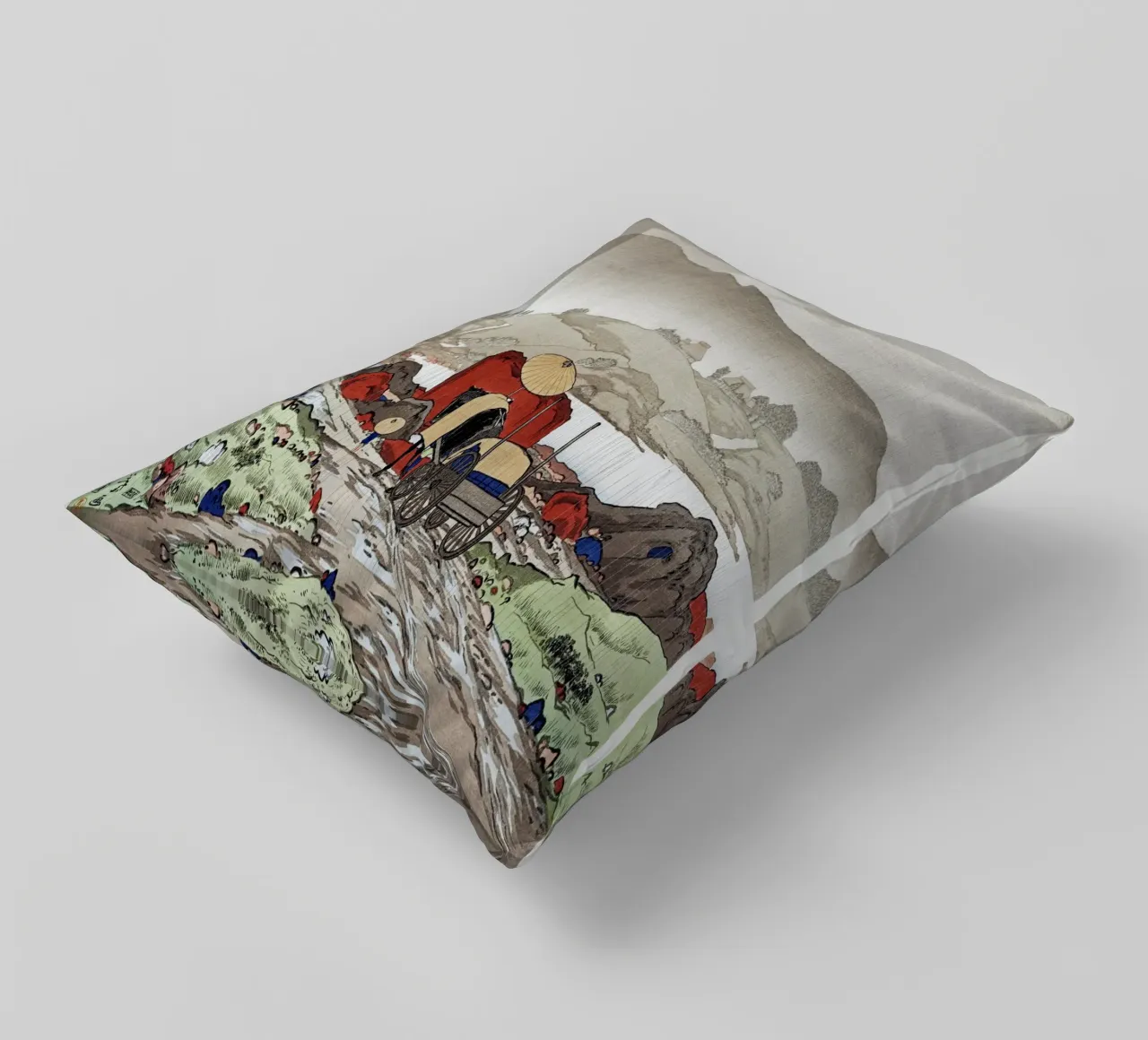 Goyo Hashiguchi - Pioggia di Shin-hanga a Yabakei | Terra giapponese cuscino da NorwesClub