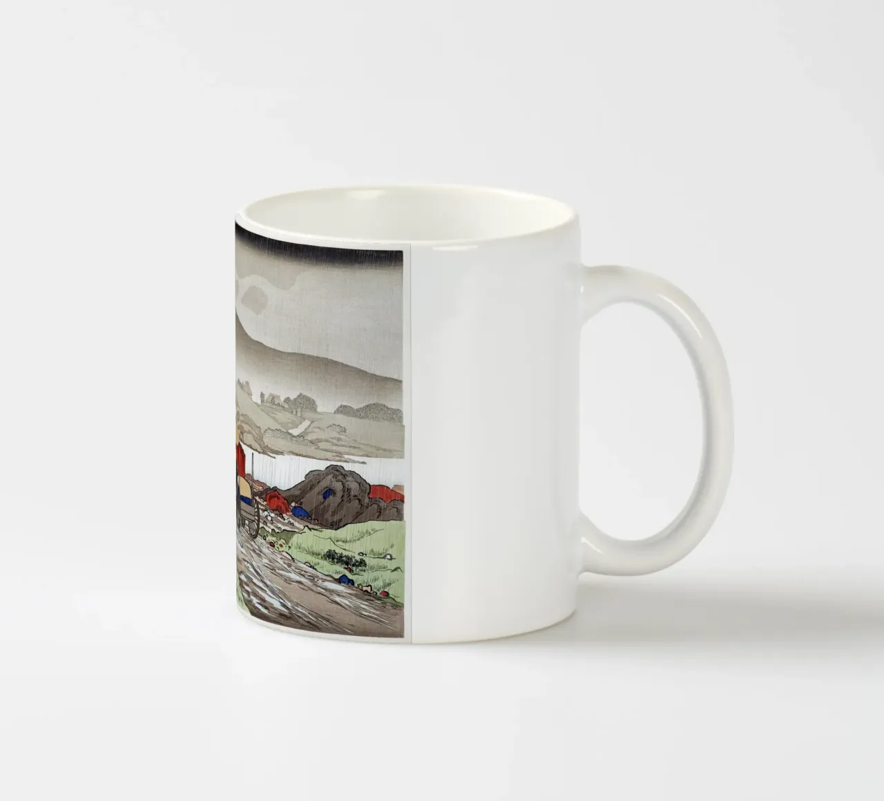 Goyo Hashiguchi - Pioggia di Shin-hanga a Yabakei | Terra giapponese tazza in ceramica da NorwesClub