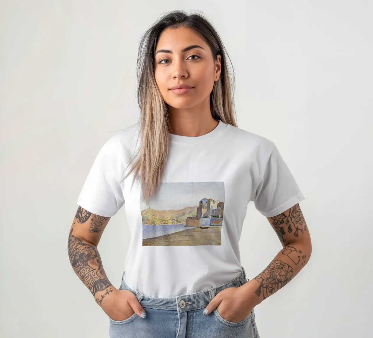 Paul Signac: Pointillist Collioure Seascape, Coastal Charm t-shirt by NorwesClub