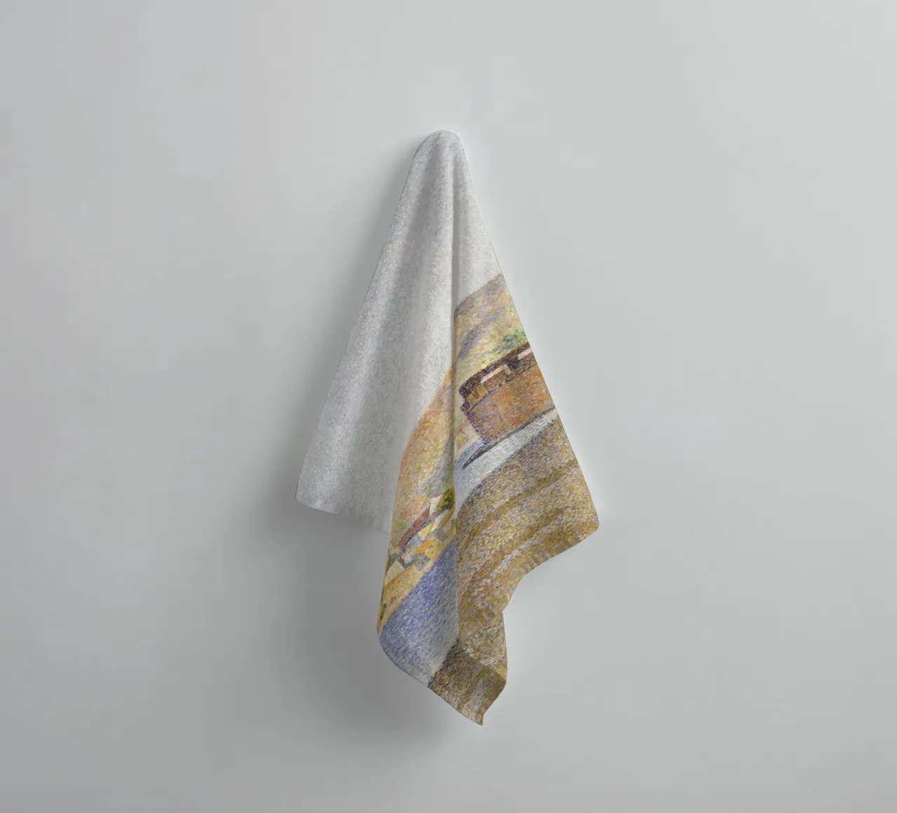 Paul Signac: Pointillist Collioure Seascape, Coastal Charm towel by NorwesClub